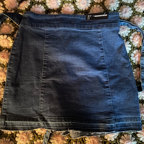 Jean wrap skirt with ties 10 - Picture 2 of 3